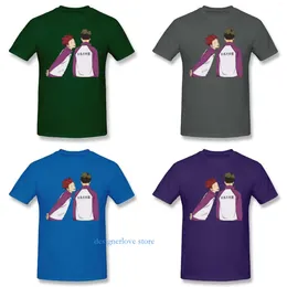 Mens T Shirts Designer Haikyuu Anime Ushijima och Tendo Shirt Plus Size Cotton Crewneck Short Sleeve Custom Tshirt Man Outfit
