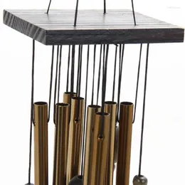 Dekorativa figurer 8 Rör Hemträdgårdsgåva Vindklockor Kopparlegering Sound Window Wood Metal Hjärtformad dekoration Chimes hängande fast