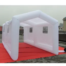 Företagets marknadsföring Vitt uppblåsbart biltvätttält Packing Garage Advertising Party Tält med Windows för utomhusevenemang 12mwx6mlx5mh (40x20x16.5ft)