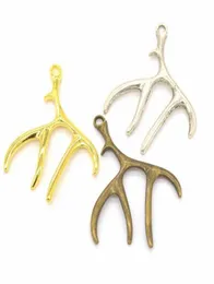 Bulk 100pcslot Deer Antler Charms Pinging 5141mm Bom para jóias de artesanato DIY Fazendo 3 cores 4512054