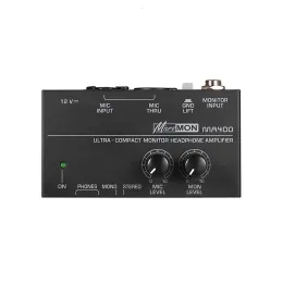 Väskor UltraCompact Monitor hörlurarförstärkare AMP Hög kvalitet med kraftadaptermonitor Mikrofonförförstärkare