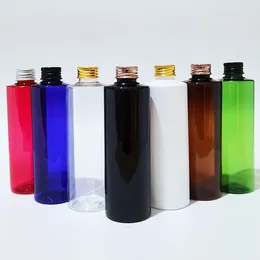 Butelki do przechowywania 30pcs 250 ml puste plastikowe kosmetyki z aluminiową śrubą do śruby do prysznicowego szamponu szamponu do mycia oleju