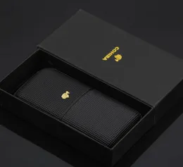 Humidor in pelle di colore nero di buona qualità può contenere 3 sigari con colore regalo di colore nero1212174