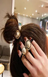 Sydkorea Dongdaemun Pearl New Simple Ins Rhinestone Hair Rope Internet Celebrity samma highend bun pannband hårtillbehör7065859