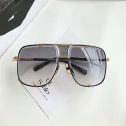 Men Square 2087 Sunglasses Gold Black Frame Grey Gradient Lens Sonnenbrille Fashion sunglasses Gafas de sol New with box 247r