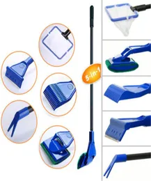 Aquarium Tank Clean Set Fish Net Gravel Rake Algae Scraper Fork Sponge Brush Cleaning Tools Aquariums Accessories47249228337265