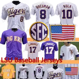 College Wear Baseball Custom LSU Baseball Jersey College NCAA Dylan Crews Giovanni Digiacomo Daniel Cabrera DJ Lemahieu Aaron Nola Alex Bregm 277h