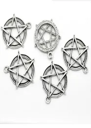 100pcslot Металлический цинк сплав Пентаграмма Charms Star Charms Antique Silver для подвесных подвесных украшений DIY.