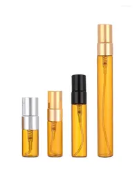 Storage Bottles 50pcs 2ml 3ml 5ml 10ml Glass Perfume Spray Refillable Atomizer Empty Cosmetic Bottle Amber Sample Vials