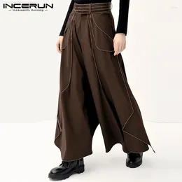 Men's Pants INCERUN 2024 Korean Style Pantalons Deconstructive Multi Piece Design Pant Casual Streetwear Loose Wide Leg Trousers S-5XL