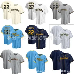 Baseball Jerseys Jogging Clothing Jersey Brewers Milwaukee 22# Christian Yelich