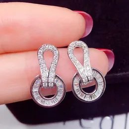 Ins mousserande studörhänge droppfartyg lyxsmycken 925 sterling silver t prinsessan klippt vit topas cz diamant ädelstenar fest kvinnor bröllop örhänge gåva