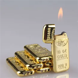 Design Fancy Design Cigarro Reabastecido Metal Gold Brick sem ladadões de fábrica mais leves