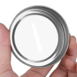 Storage Bottles 8pcs Coin Slot Piggy Bank Lids Stainless Steel Metal Cap Covers For 70mm Mason Jars Canning Slotted Inserts Caps