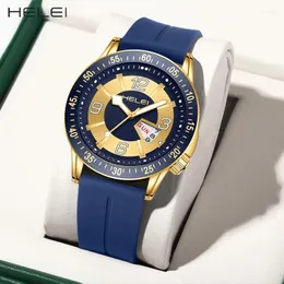 Armbandsur Helei2024 Simple Personality Models Helmsman Series Multi-Function Quartz Men's Watch Waterproof Wristwatch