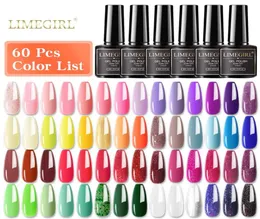 Nail Art Kits Limegirl Multiple Colour Gel Polish Set 80 Colors Semi Permanent UV Led Varnish Soak Off Lacquers Base Top Coat3682636