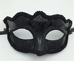 Schwarze Venedigmasken Maskerade Party Maske Weihnachtsgeschenk Mardi Gras Man Kostüm Sexy Spitze Fransen Gilter Frau Tanzmaske G563274Y1705489