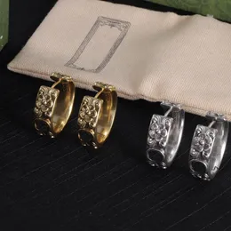 NOWOŚĆ ZŁOTA CHARKITÓR KOTEKCJI Projektant Silver Letter For Woman 925 Srebrne Kolczyki igły Mosiężne masy biżuterii