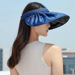 2022 Womans caps Sunscreen hat female summer anti ultraviolet black glue shell hat empty top sun hat High Quality fashoin designer3584043