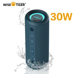 휴대용 스피커 Wisetiger P3 Bluetooth 스피커 휴대용베이스 부스터 스피커 30W 야외 IPX7 방수 HD 스테레오 서라운드 J240505