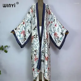 Kimono Boho Women Bohemian Print Long Sleeve Cardigan Female Blouse Loose Casual Beach Cover Up Vestidos Para Mujer Kaftan