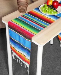 1cece Cotton Mexican Table Runner 213x35cm Rainbow Table Runners Party Serape Tablecloth DIY Wedding Party Domowa dom C01254110958893424