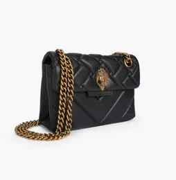 Kurt Geiger London Kensington Mini Black Gold/Silver Chains Bags for Women Luxury Real Leather Cross Body Handbag European and American fashion 4412ess