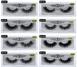 20styles 3d Mink Hair Eyelash Fake 100 grossa Cabelo de visita real Extensão natural Falsa Extensão Falsa Lashes6232895