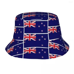 ベレットZealand Flag Wellington Bucket Hat Panama Children Bob Hats Outdoor Fashion Fisherman for Summer Fishing Unisex Cap