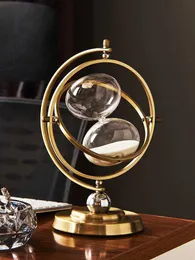 Decorative Objects Figurines Hourglass Timer Ornament Creative Light Luxury High-End Bookcase Desktop Living Room Wine Cooler Tv Cabinet Soft Decorations T240505