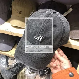 Off Whitecap Spring/Summer Korean Edition sliten Water Washed Cotton Baseball för kvinnor utanför bokstaven broderade böjda taksar Sunshade Duck Tongue Hat Off Wite 725