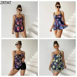 Damskie stroje kąpielowe Zrtat 2024 Drukuj Tankini Slim Strata Bokser Boker Bikini plus size Swimdress Sexytankini Swimsuits