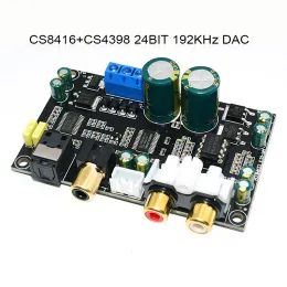 Усилители CS8416 CS4398 Цифровой интерфейс DAC Decoder Poard 24Bit 192K SPDIF Coaxial Optical Fiber для Aux для усилителя телевизора