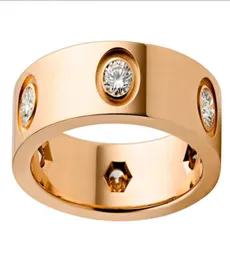 Titanio Steel Silver Love Ring Men and Women Rose Gold Rings for Lovers Couple Designer Designer Gioielli Gift Non dissolve mai non Allerg3311263