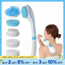 Bath Tools Accessories Electric bathroom brush five brush integrated face wash brush full body face wash brush soft massage brush waterproof Q240431