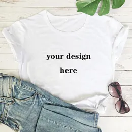 Women's T-skjortor Anpassa ditt mönster T-shirt unisex bomull casual tees-vänligen skicka till oss