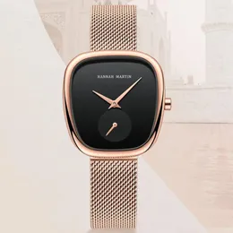 Armbanduhren kreative Frauen Quarz Armband Uhren Edelstahl -Maschengurt wasserdichte einfache elegante Mode Beauty Watch für Frauen