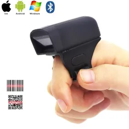 Scanners Rugline Wireless Portable Wearable 2D Streck Code Scanner Bluetooth Finger 1D Laser Scanning Ring Mini Barcode Scanner