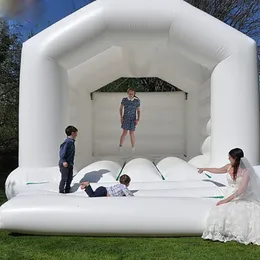 4,5x4.5m (15x15ft) Commercial Full Commercial White Inflatables Bounce House Bounter Bounter Trampoline Bouncy Castle Jumper Tent for Kids Adults Lawn Party