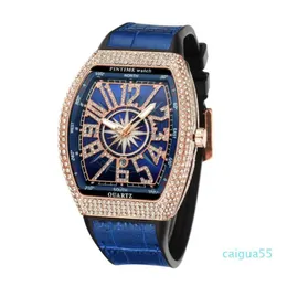 Elegante designer di lusso Blue Luxury Diamond Alligator Calendario Bracciale Data Batteria in quarzo Orologi per uomini Women6379616
