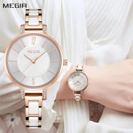 Нарученные часы Megir Japan Quartz Watch for Women Fashion Fashion Fashion Brand Начальные часы.