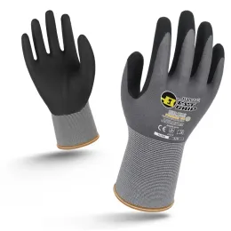 Handskar 5 par nylon pu nitril säkerhetsbeläggning arbetshandskar mekaniker 15 mätare arbetshandskar palm belagda handskar