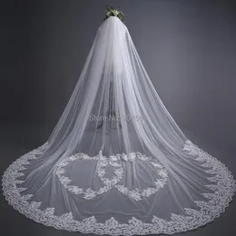 Véils de noiva deslumbrante Tulle Long Wedding Lace com pente QY 226R