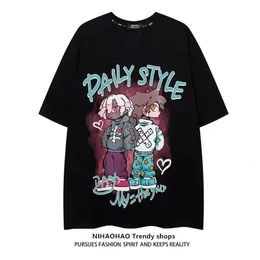 Mens Harajuku rolig original Kort ärmkläder sommarförsäljning plus storlek topp tees y2k stil vintage grafisk emo casual tshirt 240419