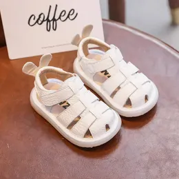 Baby Girls Boys Sandals Summer Children Genuine Leather Shoes Comfortable Infant Toddler Soft sole Kids Beach 240423