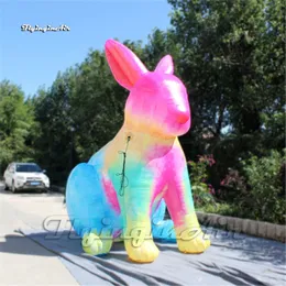 wholesale Personalized Cartoon Animal Mascot Inflatable Easter Bunny 3m Advertising Air Blown Colourful Rabbit Balloon For Spring Decoration