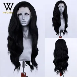 Webster Long Body Weichperücke für schwarze Frauen Perücken für Seitenteil Glueless Spitze vorderer Hitzefaser Haar 240419