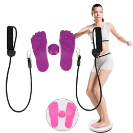 Yoga Twister Plate Twist Board with Resistance Rope Slimming Legs Fitness Waist Wriggle Balance Foot Massager 240416