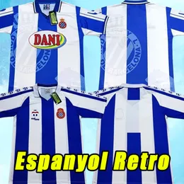 Retro 1998 1999 RCD Espanyol Soccer Jerseys Uniforms 98 99 Melamed Darder Exposito Mont Football Shirt Classic Adult S-2xl Puado Braithwaite 1984 1989 84 89