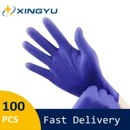 Перчатки одноразовые нитрильные перчатки 100 шт. Темно -пурпурное латекс Без порошка бесплатно кухонные перчатки.